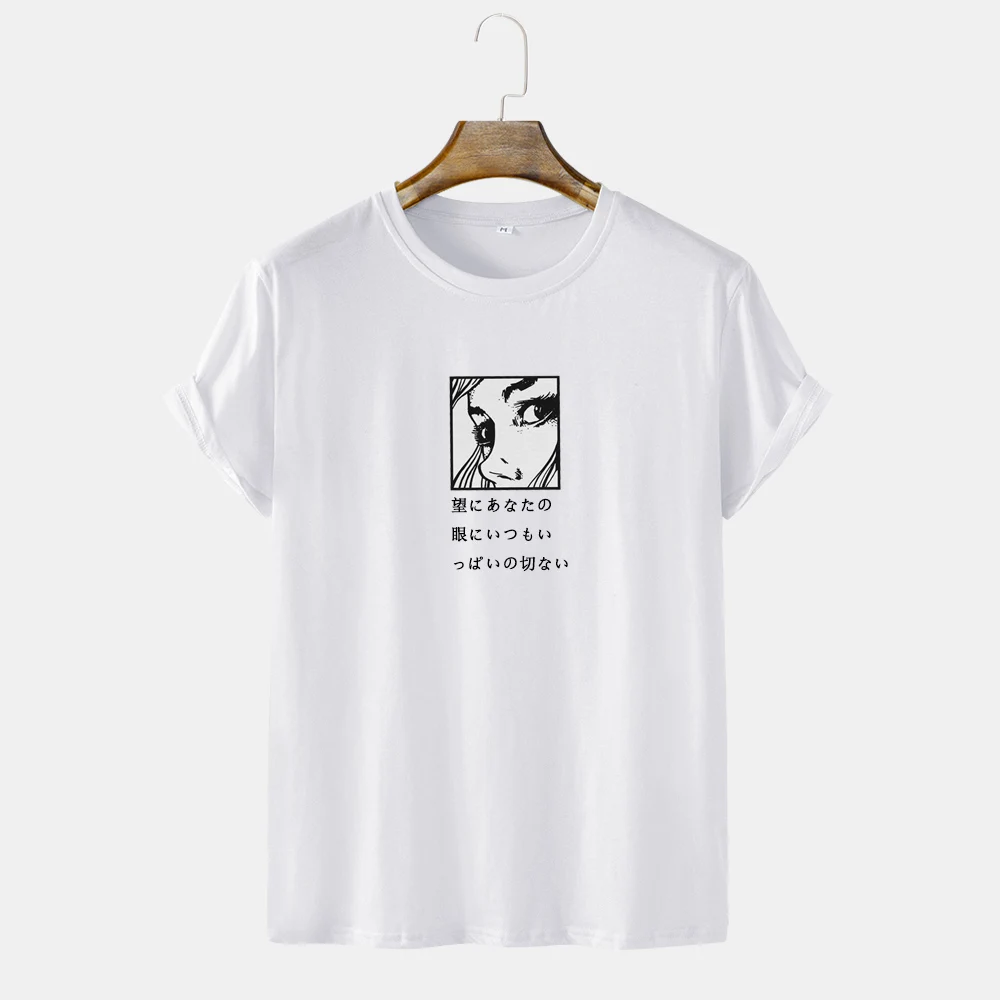 

Short-sleeved T-shirt men's cotton loose summer thin section 2021 new casual simple daily comfortable quality creative Japanese