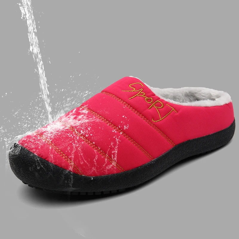 

Winter Autumn Slippers Warm Shoes Men Women Waterproof NonSlip Plush Deodorant Cotton Indoor Outdoor Flop Plus Size 36-48