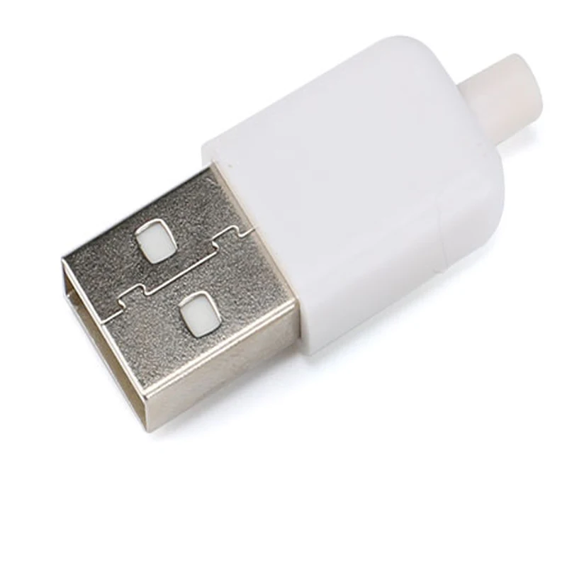 

10/5 шт. DIY USB 2,0 Штекерный USB 4-контактный штекер тип A Разъем с белой пластиковой крышкой тип A Наборы для творчества