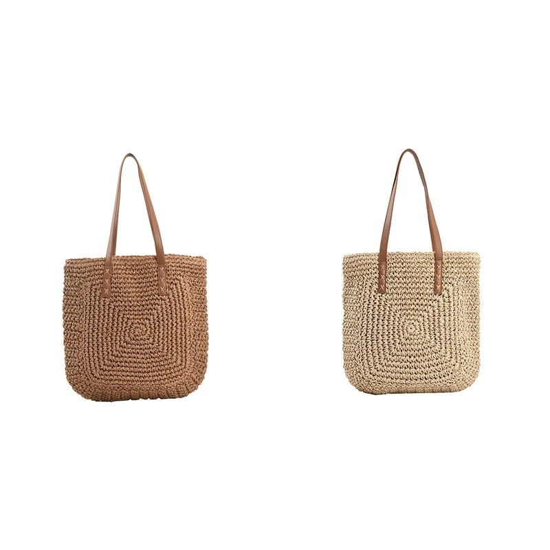 

Летняя вместительная сумка для покупок через плечо для женщин, ажурные дорожные Пляжные Вязаные сумки, женские модные сумки