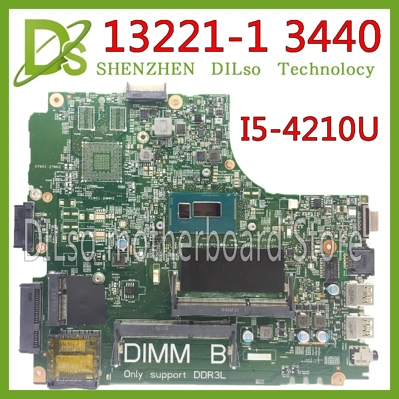 Preise KEFU 13221-1 3440 Motherboard Für Dell 3440 Laptop Motherboard DL340-HSW MB13221-1 I5-4210U GM DDR3L ORIGINAL Test Motherboard