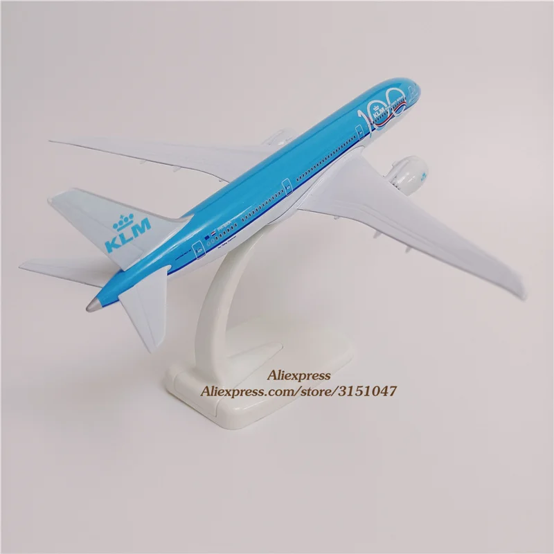 

20cm Metal Air Netherlands KLM 100 Airlines Plane Model Boeing 787 B787-9 Airways Airplane Model Aircraft Mode Kids Gift