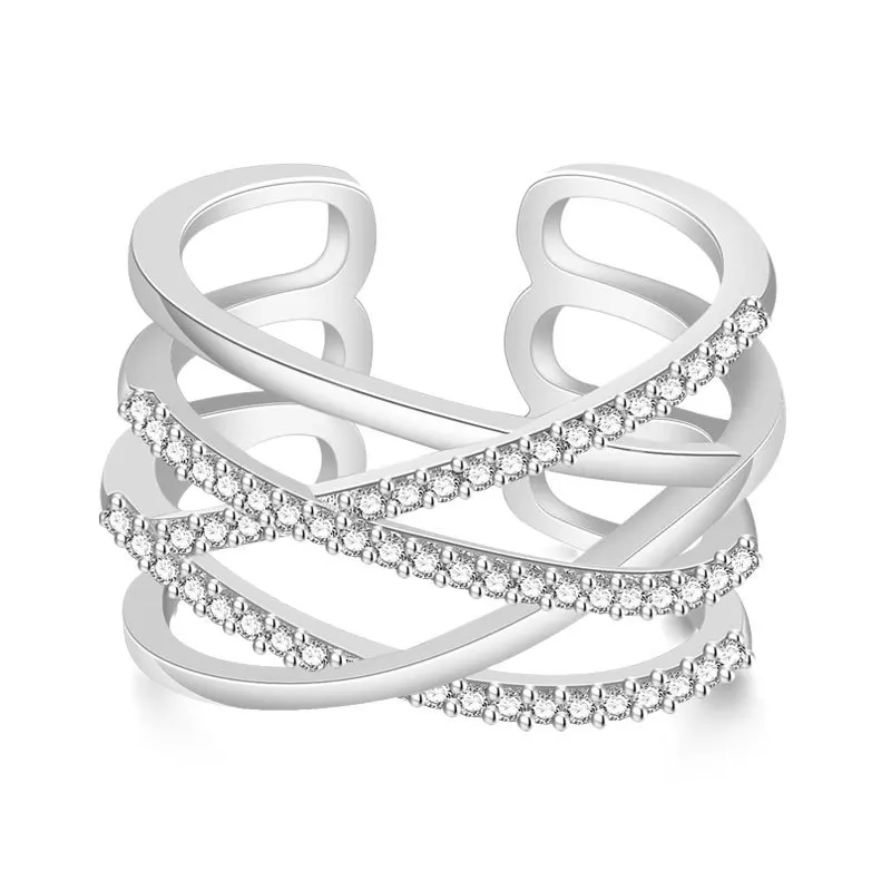 2019 Модное Новое кольцо с покрытием из розового золота регулируемым размером для