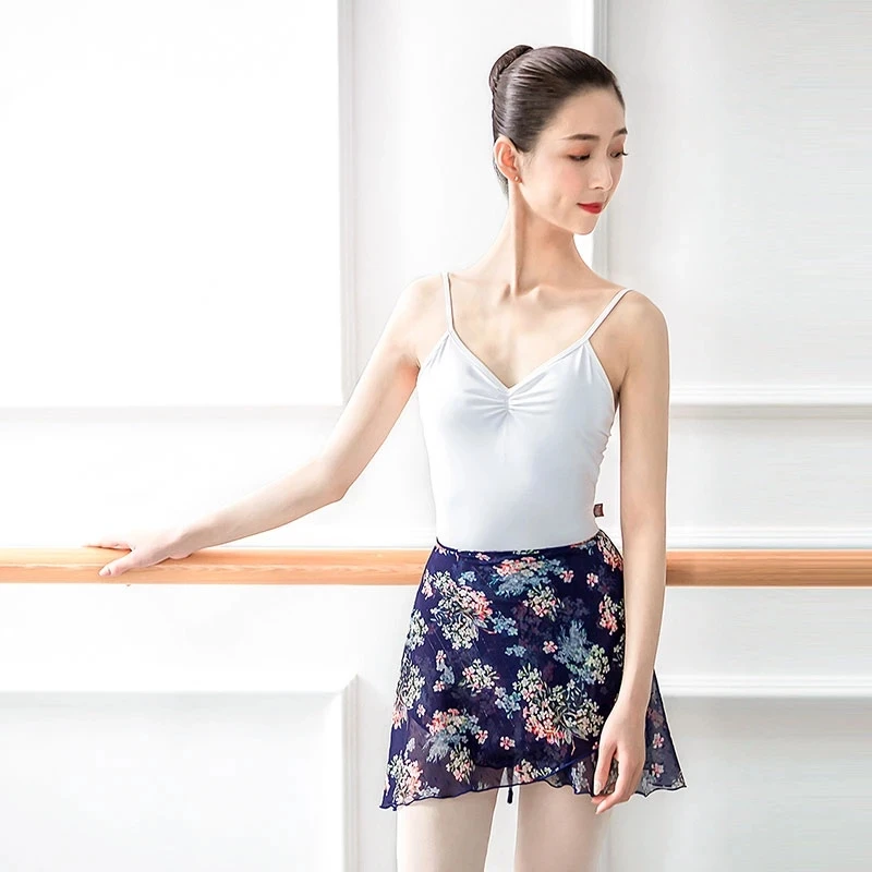 

Lace Printed Floral Ballet Skirts Adult Women's Dance Gauze Training Skirt