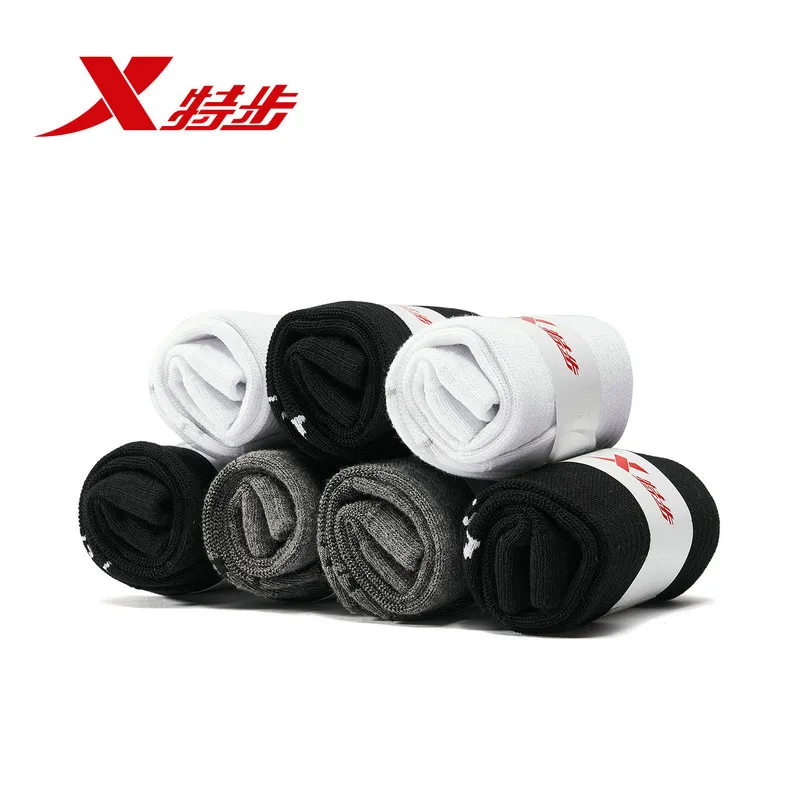 Xtep мужские носки средней длины 7 пар/партия новые удобные дышащие модные