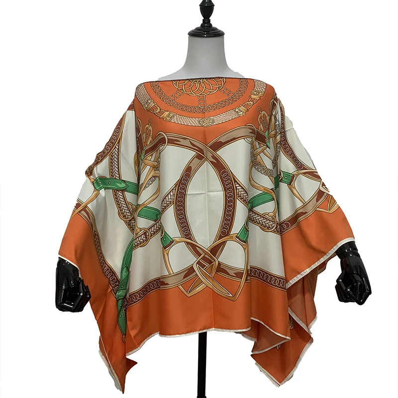 

Fashion european clothing For Women Popular Thailand Summer Bohemian Printed Batwing Sleeve Silk kaftan Blouse For Night Party