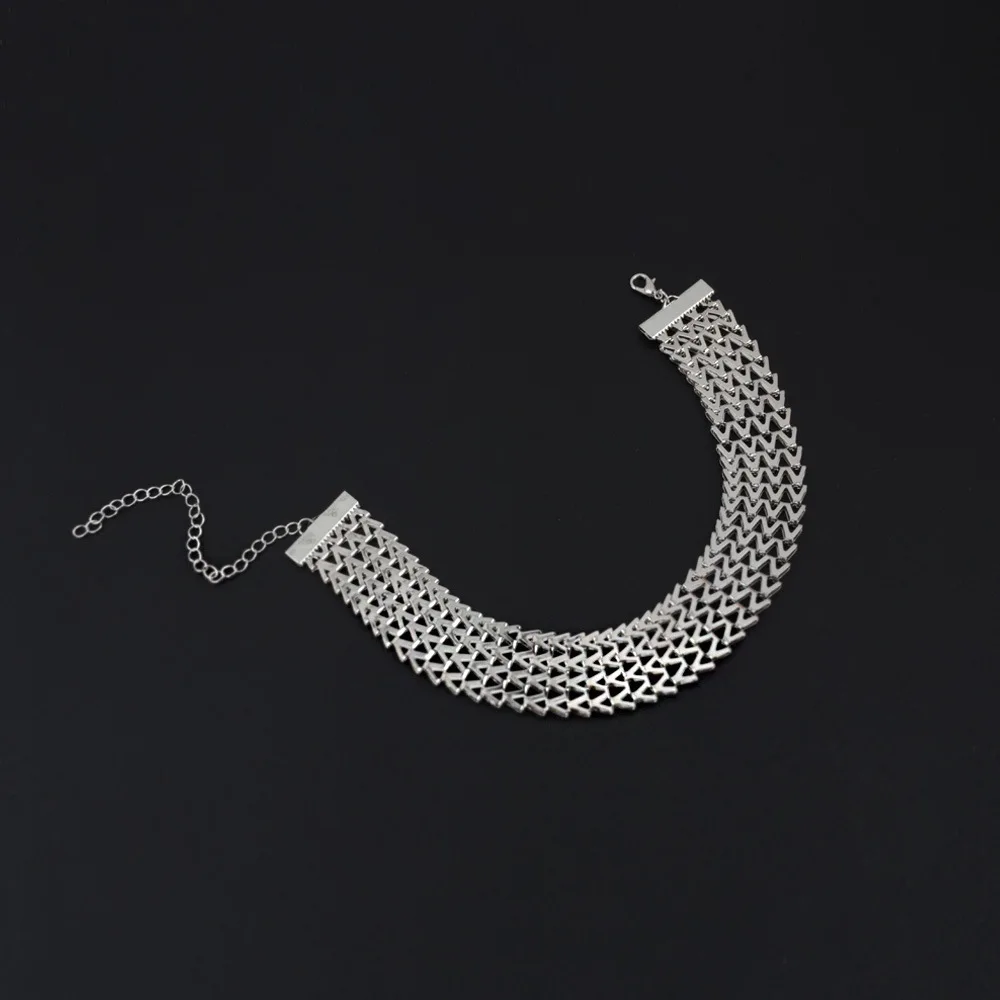 Hot Selling Stylish Design Personality Multilayer Statement Necklace - Окраска металла: SILVER