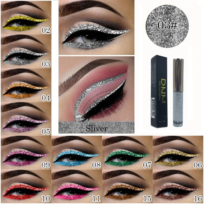 Новинка жидкая подводка для глаз DNM 16 цветов яркий сияющий перламутровый оттенок