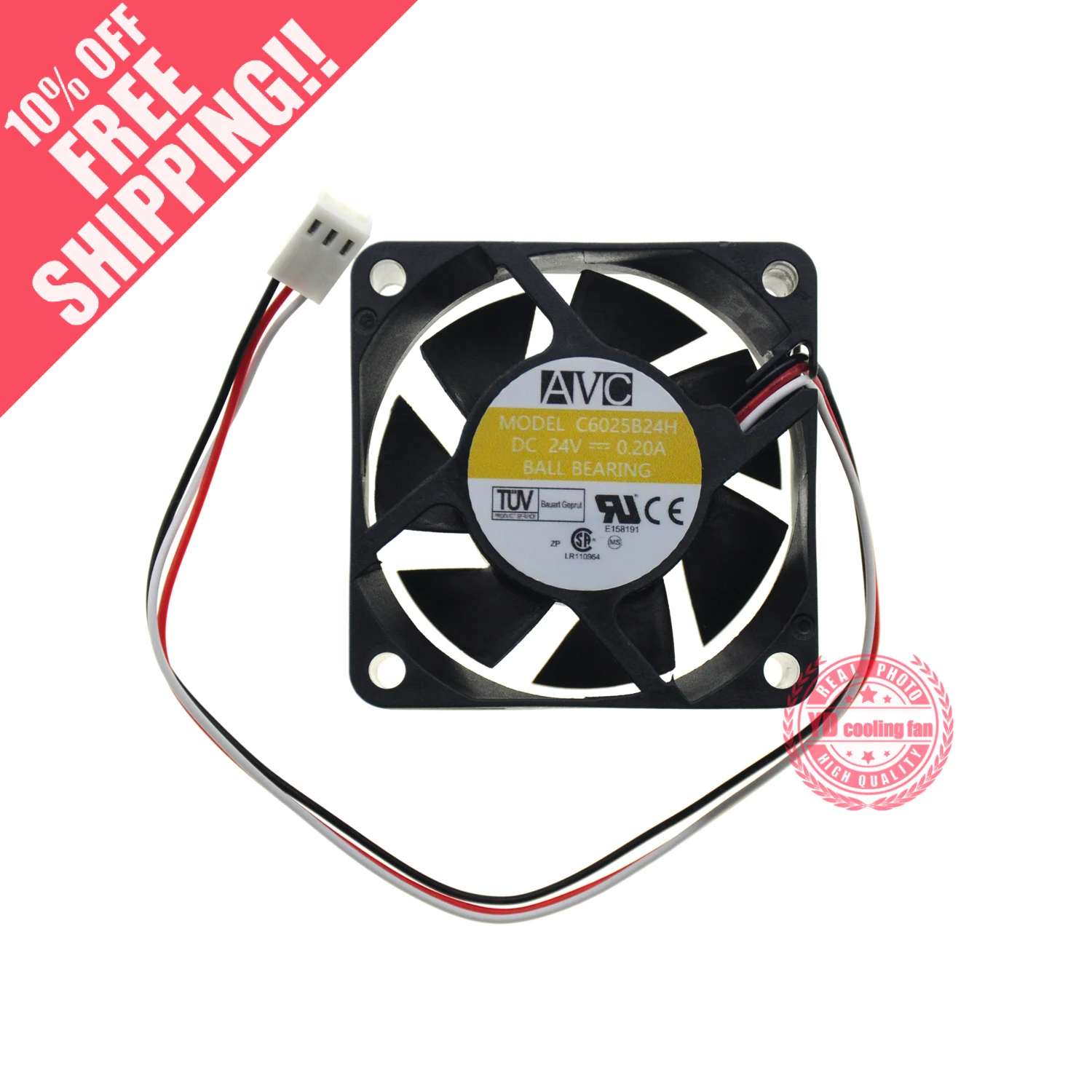 Новый охлаждающий вентилятор AVC 6025 C6025B24H 6 см 24 в 0,20 А