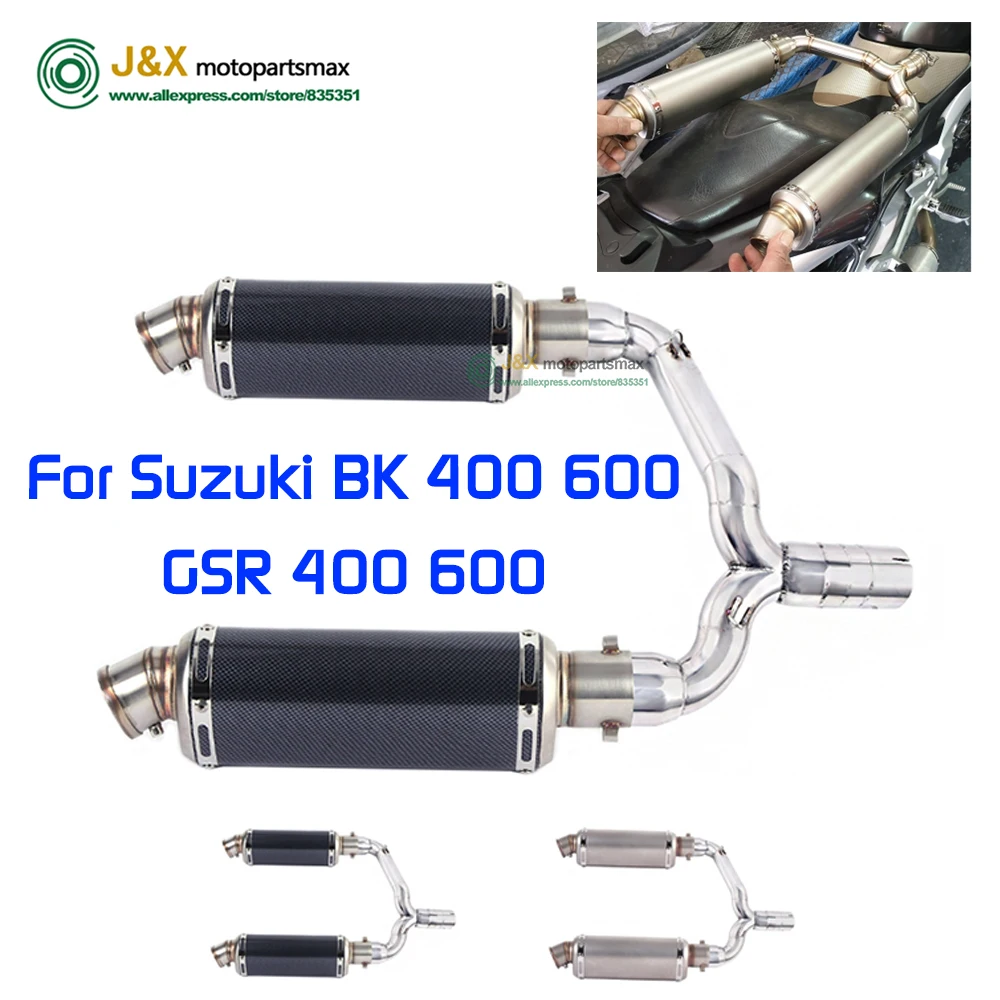 Слипоны для Suzuki GSR400 GSR600 BK400 BK600 GSR BK 400 600 мотоцикл Exhuast Escape полная выхлопная средняя