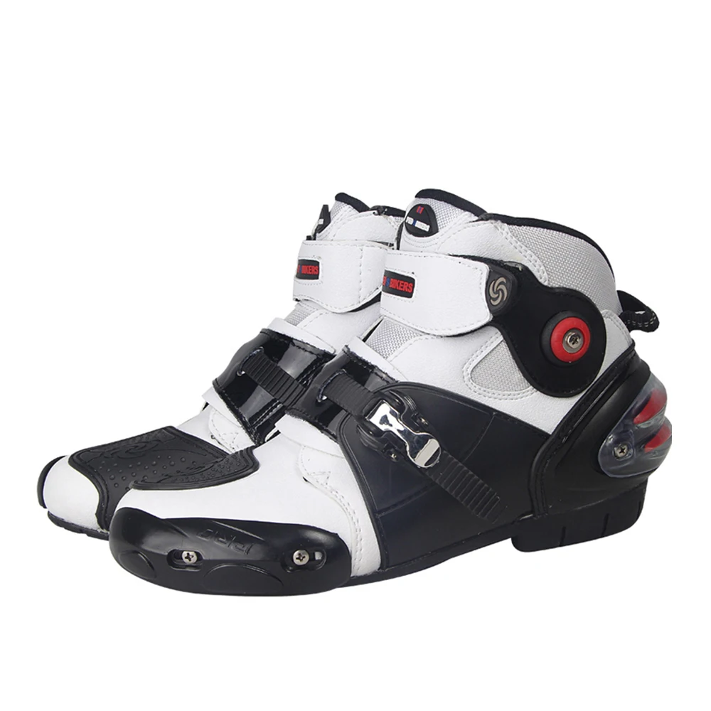 A9003-White PRO-BIKER/мужские мотоциклетные ботинки; обувь для езды на мотоцикле; ботинки для мотокросса; цвет черный, красный, белый - Color: A9003-White