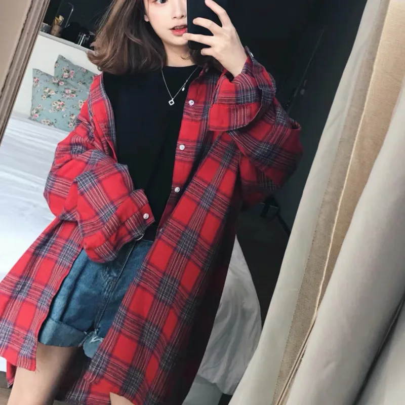 

kywommnz Women Cotton Casual Thin Shirt Fashion Long Sleeve Sanding Korean Retro Loose Top Blouses Spring Autumn 2021