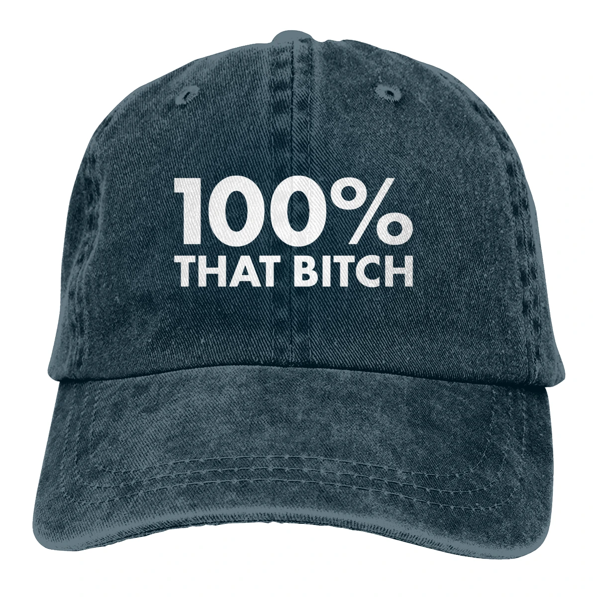 100% That Bitch Casquette Deep Heather унисекс мужская женская джинсовая бейсболка регулируемая