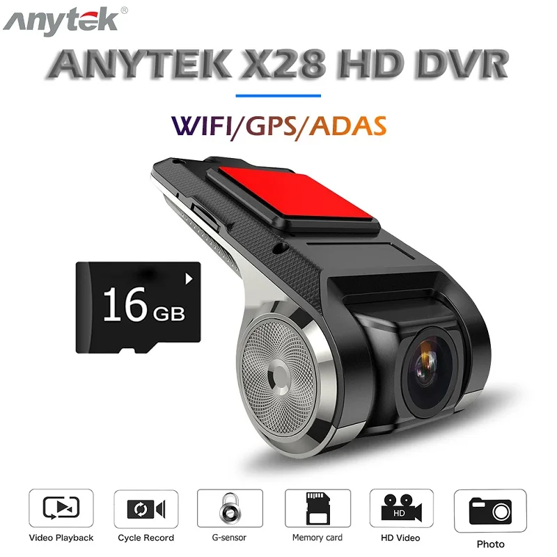 02 Anytek X28 Автомобильный видеорегистратор камера 1080P FHD Объектив WiFi ADAS встроенный g-сенсор видеорегистратор Автомобильная камера Автомобильная электроника Аксессуары - Название цвета: 02