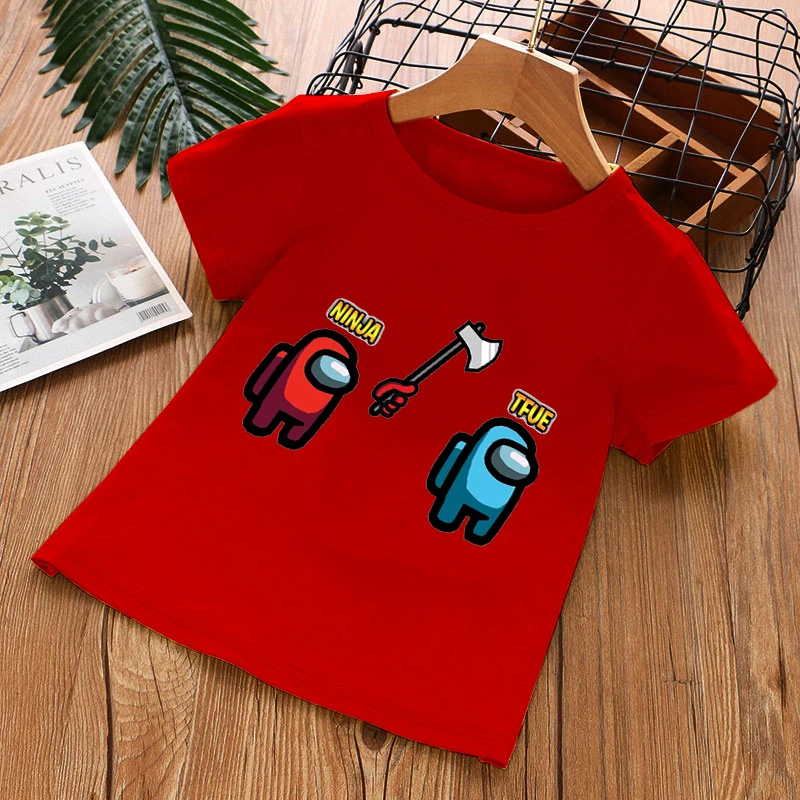 

Among Us Girls Clothes Football Shirt Boys Clothes Clothing for Boy 2021 T-shirts Summer Tshirt Children's clothing T-shirt