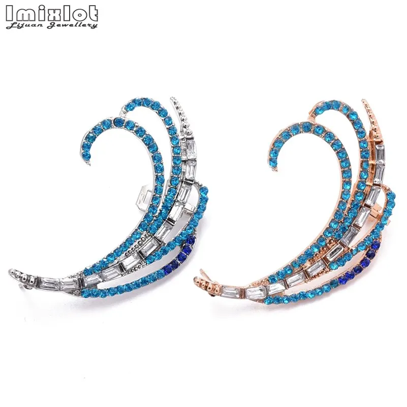 Женские Длинные каффы со стразами серебристые и золотистые с перьями украшения