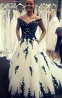Черно-белое свадебное платье с карманами, элегантное готическое женское кружевное платье с аппликацией, свадебное платье 2020, роскошное свадебное платье