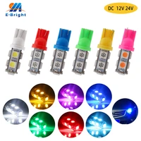 4pcs dc 12v 24v w5w 194 t10 5050 9 smd led bulbs truck car door license plate clearance lights white blue red green amber pink