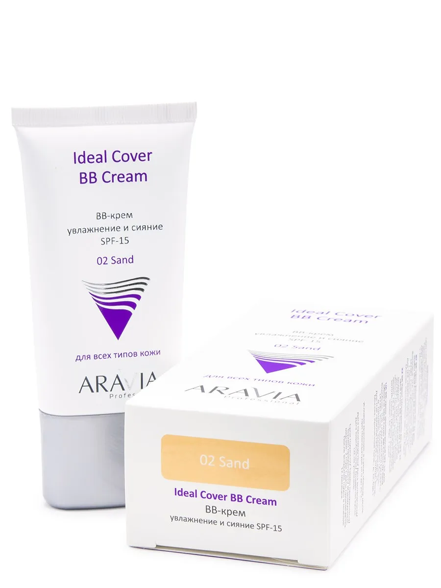 BB cream moisturizing SPF-15 ideal cover sand 02 50 ml aravia professional |