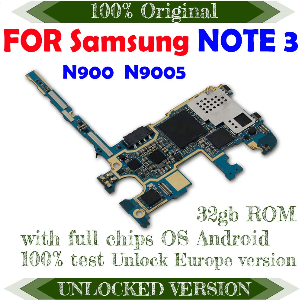Оригинальная материнская плата для Samsung Galaxy NOTE 3 N900 N9005 32 ГБ европейская версия