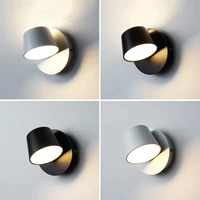 modern led wall lamp ac110 220v dimmable free rotation sconce indoor night light for home bedroom bedside light