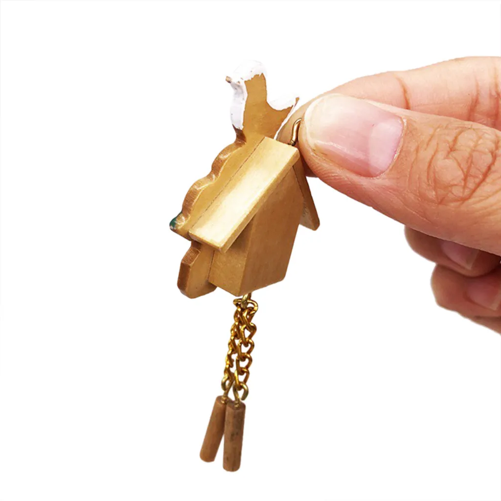 2019 Изысканная миниатюра настенные часы с птицей для 1/12 кукольного домика