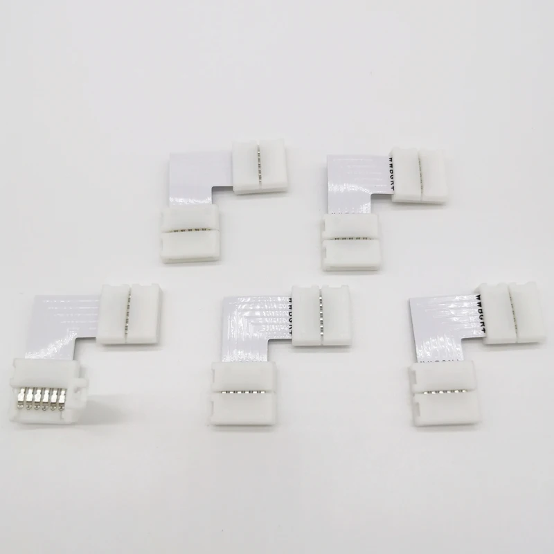 5pcs/lot 12mm 6PIN 2.0mm spacing RGB+CCT L Shape or T shape No Soldering Easy Connector For RGBCCT RGBCW LED Strip Light | Обустройство
