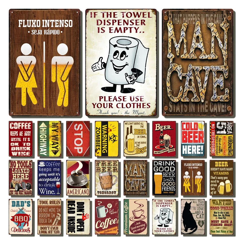 

[ Kelly66 ] Cold Beer Here Coffee My Way Highway Man Cave Tin Poster Metal Sign Home Decor Wall Art Painting 20*30 CM Size LA-22