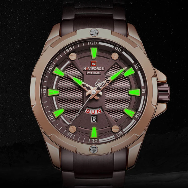 Часы наручные NAVIFORCE Мужские кварцевые брендовые Роскошные модные
