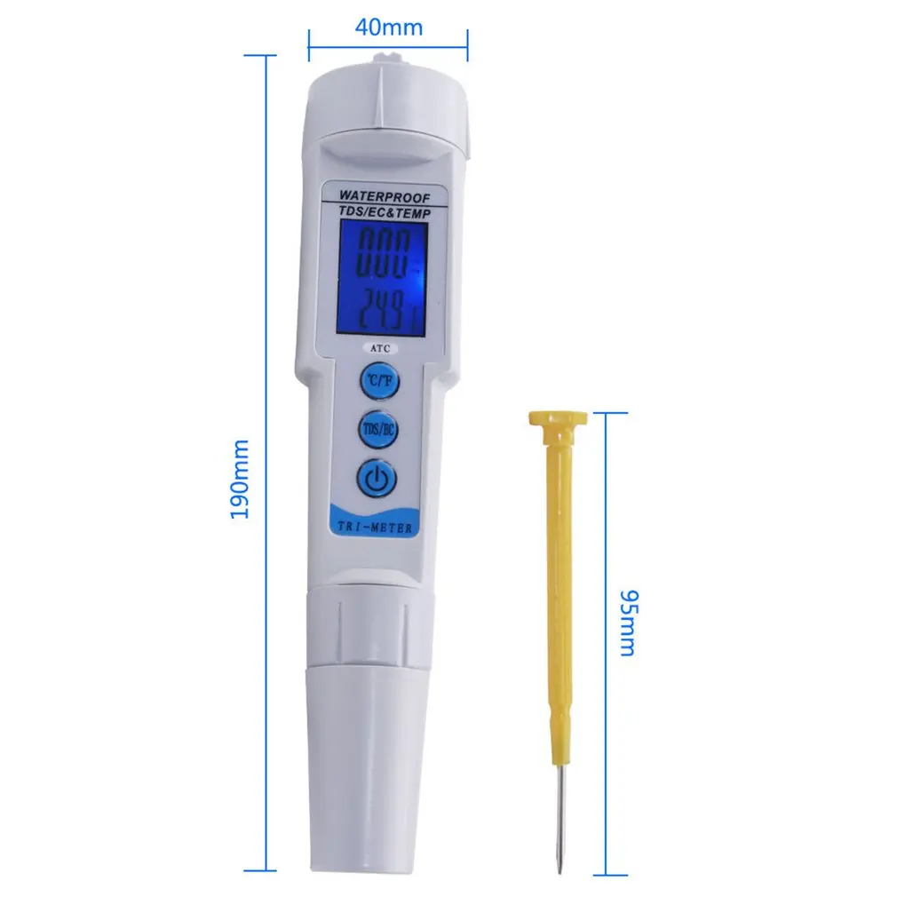 

Portable 3 in 1 Digital TDS/EC/Temp Meter Detector Conductivity Water Quality Purity Tester Pen Filter Measuring Tool