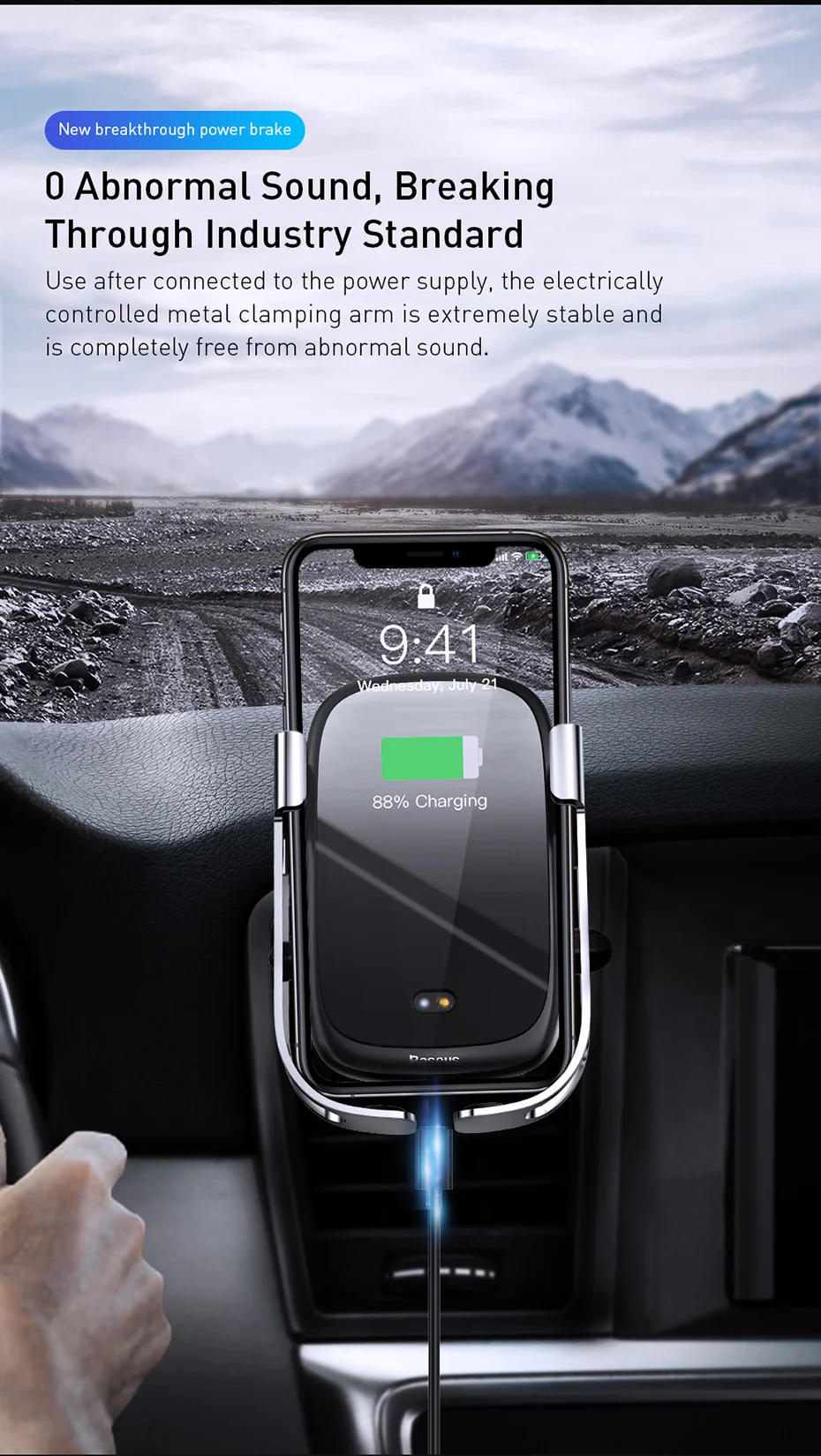 Baseus 10 Вт Qi Беспроводное Автомобильное зарядное устройство для iPhone автомобильное беспроводное зарядное устройство интеллектуальное инфракрасное Быстрое беспроводное зарядное устройство для автомобиля