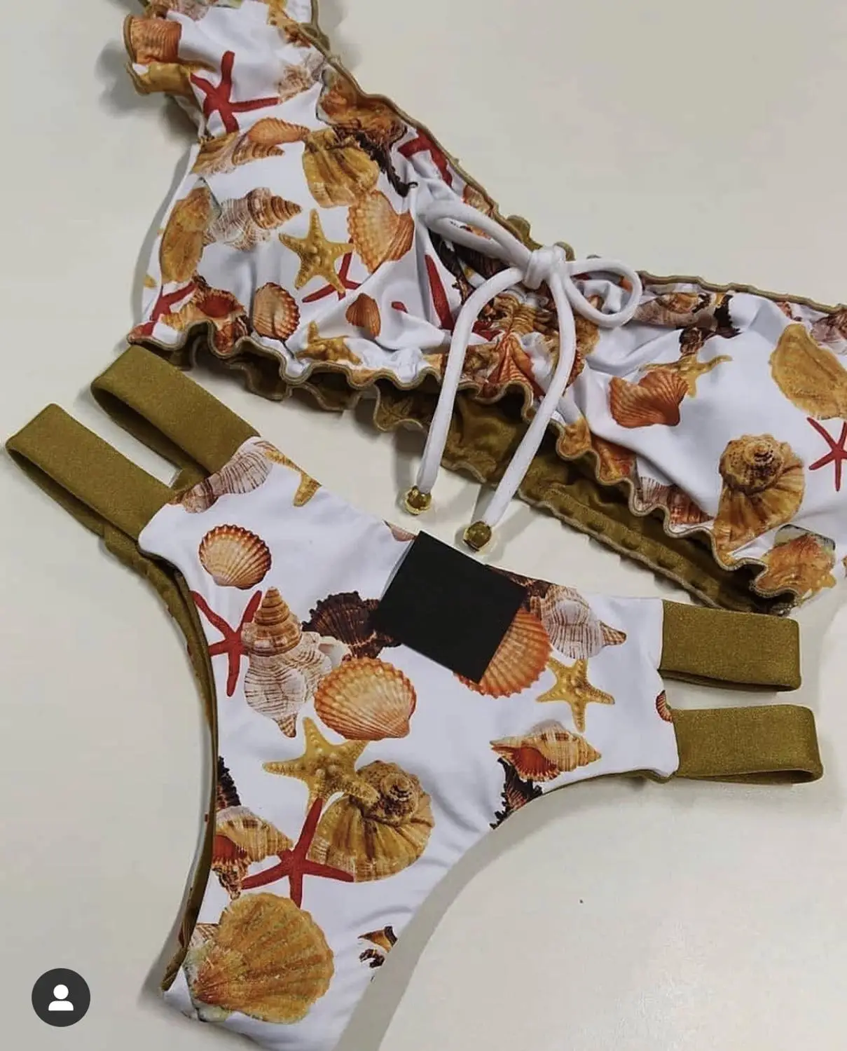 

The new 2021 bikini suit swimsuit falbala low-rise bikini swimsuit