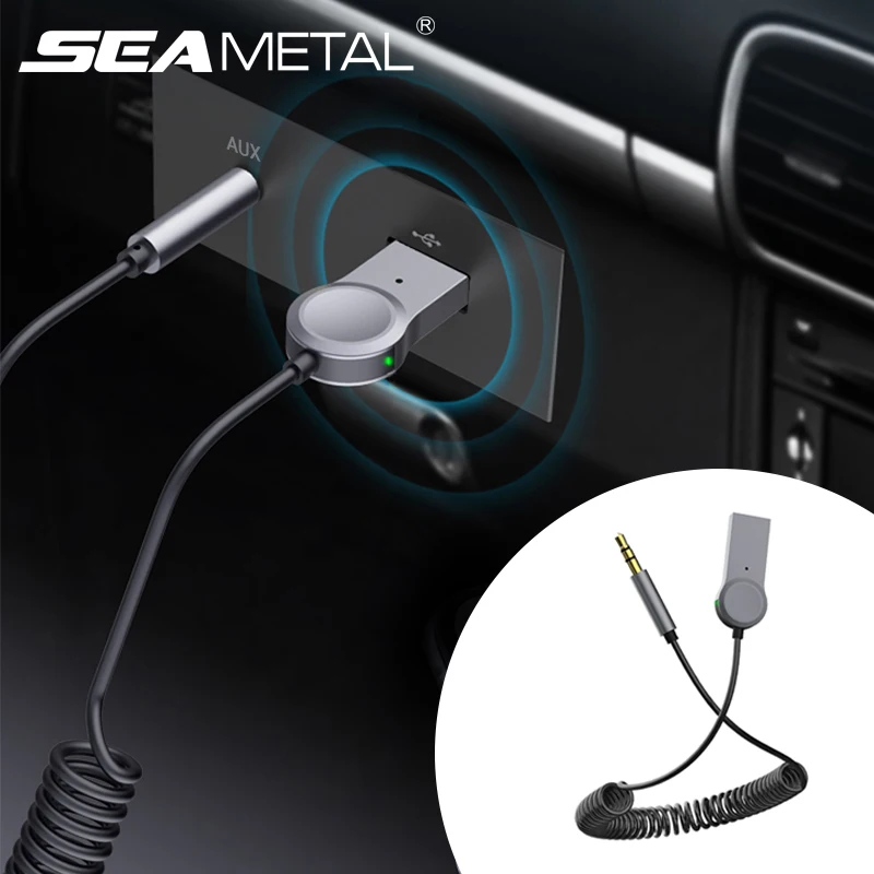 

Bluetooth-совместимый автомобильный комплект аудиоприемник AUX MP3-плеер BT5.0 3,5 мм разъем автомобильный адаптер громкой связи 30-100 см растягивающий...
