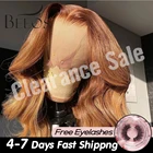 Медовая Блондинка 13*6, прозрачные кружевные передние парики из человеческих волос, бразильские волнистые цветные предварительно выщипанные волосы без повреждений