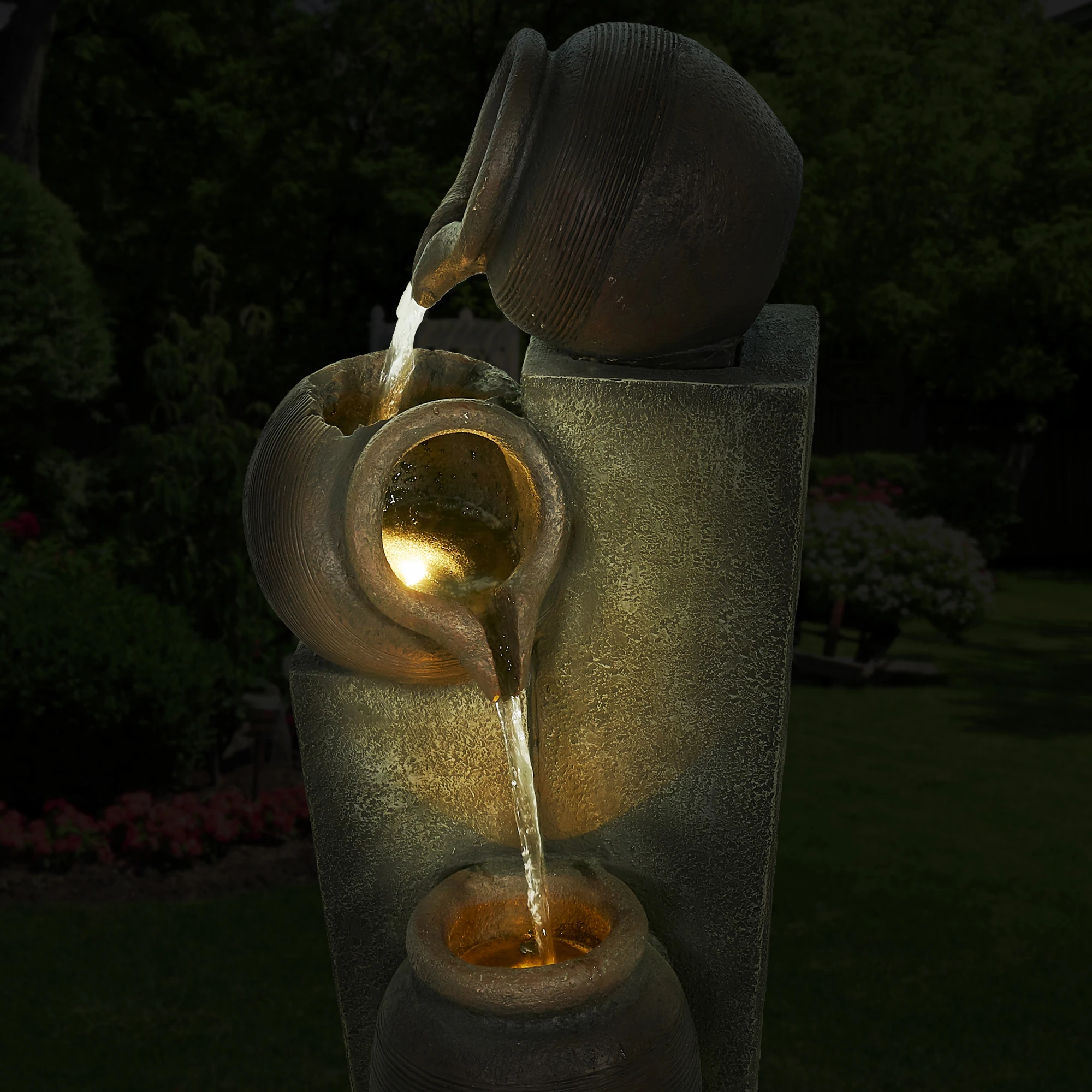 Напольный фонтанчик 39 дюймов 3-ярусные горшки-кувшины напольная стойка