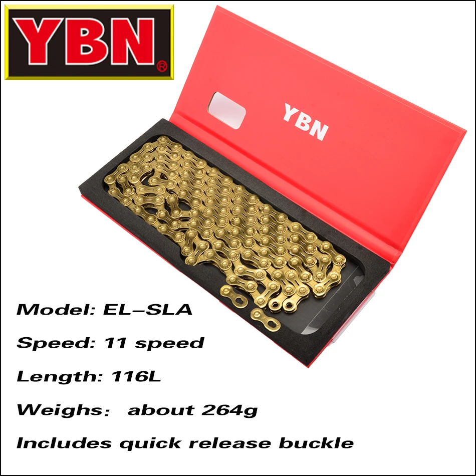 YBN X12L x10 x10sl x9sl x11sl велосипедная цепь 9 10 11s Золотой горный шоссейный велосипед sram SHIMANO 116 Длина велосипедная цепь