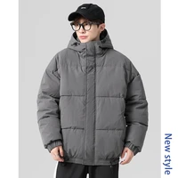 japanese port style large size drawstring hooded bread coat men winter jacket men jacket withhood harajuku coat