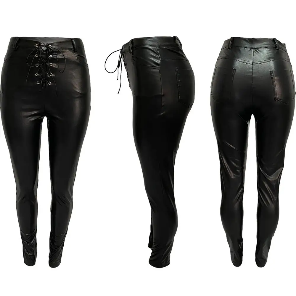 

Leather Pants For Women Fashion Womens Clothing 2021New Arrival Sexy Skinny Split Black PU Faux