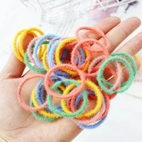 100pcsset furry colorful rubber hair bands for children ponytail holder scrunchie elastic hairband girls hair accessories
