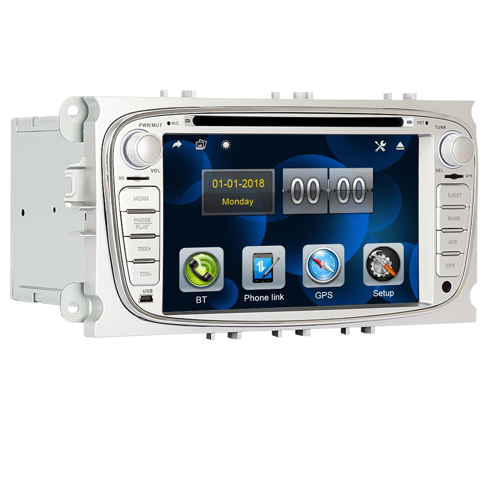 Eunavi 2 Din 7 дюймов Автомобильный dvd-плеер радио GPS навигация для FORD/Focus/S-MAX/Mondeo/C-MAX/Galaxy