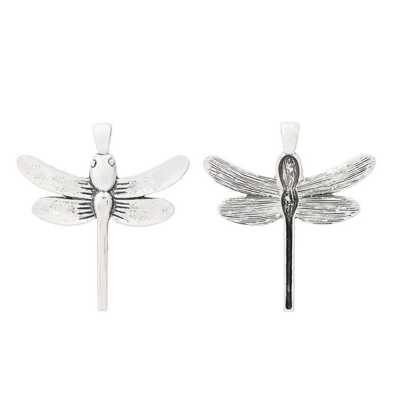 ZXZ 2 шт. из тибетского серебра Большой Подвески с кулоном стрекозы для Цепочки и