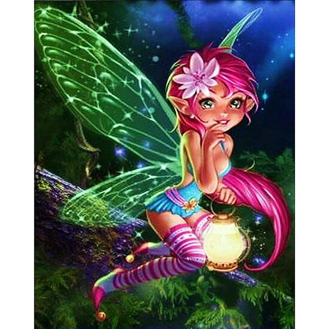 Full Square/Round Diamond Painting "Butterfly Elf" Cross Stitch Custom Photo Embroidery Square Round Drill Home Decor | Дом и сад