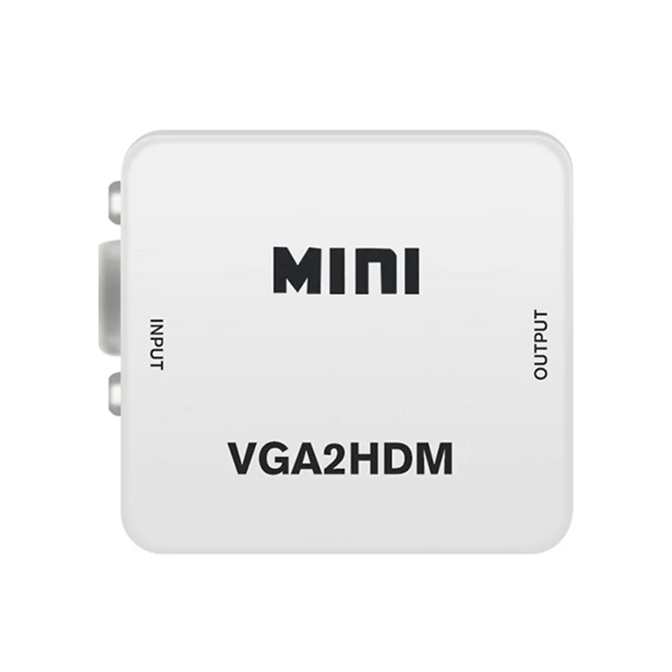 

MEUYAG 1080P VGA to HDMI-compatible Audio Adapter Connector Mini VGA2HDMI Converter with Audio for PC Laptop to HDTV Projector