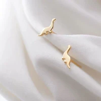 cute silver color dinosaur stud earrings fashion simple womens girls daily earrings birthday party gifts fine jewelry