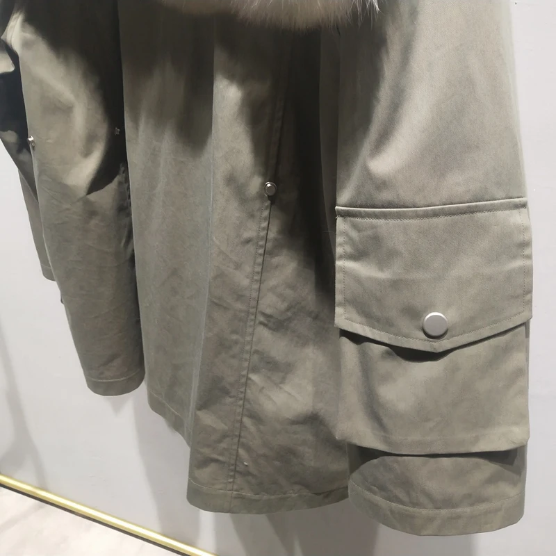 

parka real fur coat winter jacket women 2020 new arrival warm Russia snow Large real fox fur collars rex rabbit fur linning