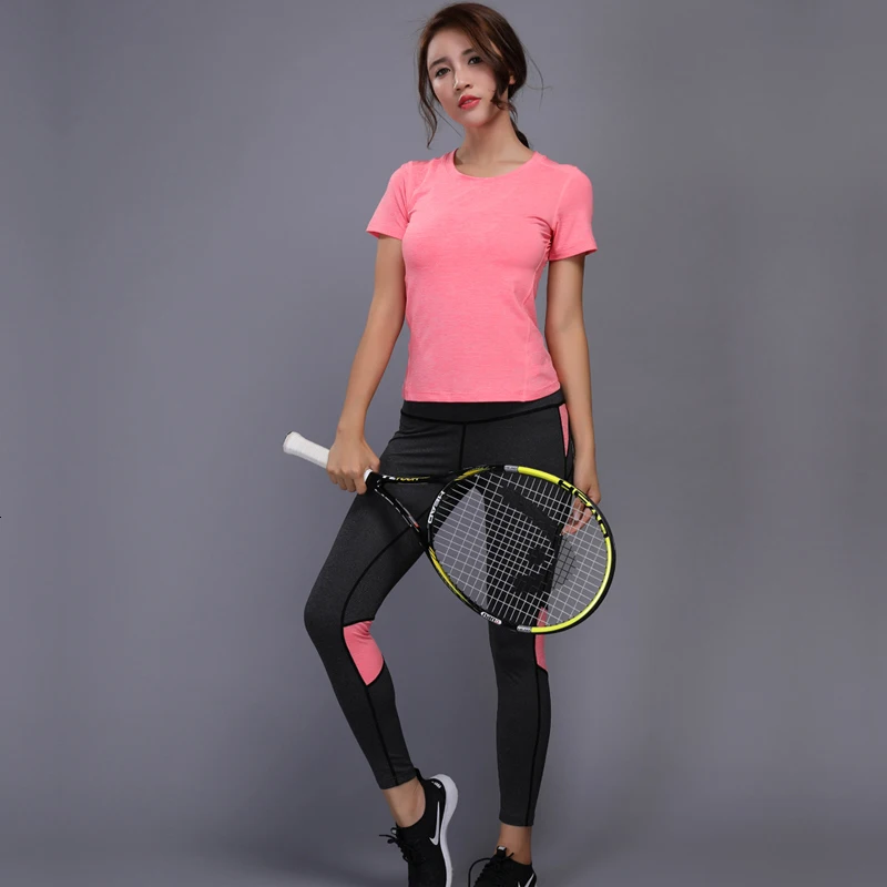

Yoga Set Gym Fitness Clothing Tennis Sport Top Pants Running Tight Jogging Workout Yoga Leggings Sport Suit For Women