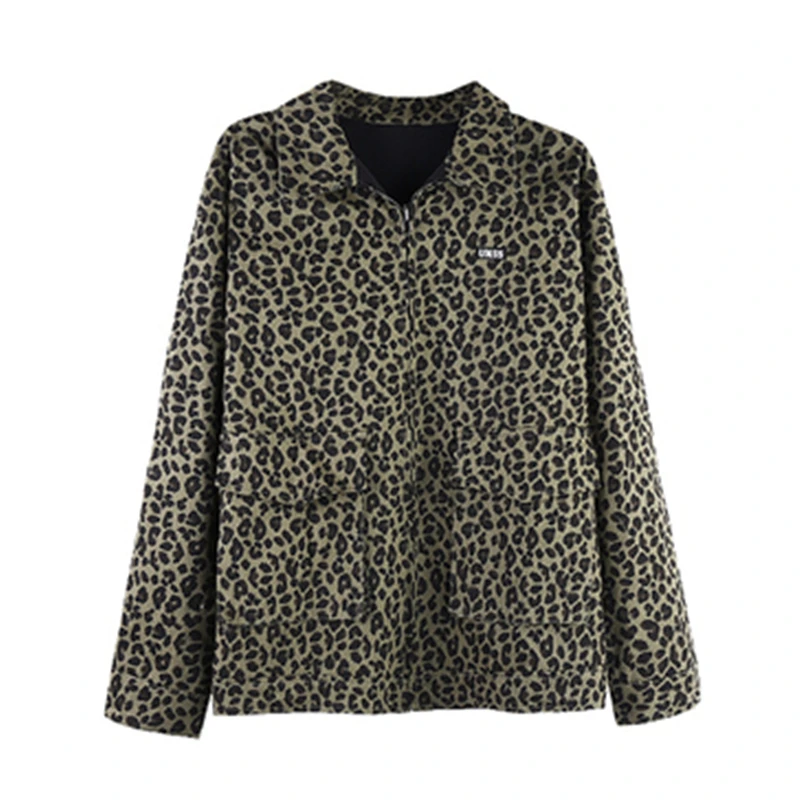 

New Spring Autumn Women's Jackets Vintage Leopard Female Coats Loose Oversize Streetwear Trendy Lady Clothes Outerwear Korean