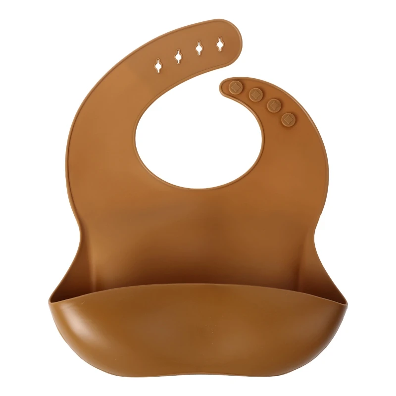 Мягкий силиконовый нагрудник для малышей однотонный кормления еды карманный