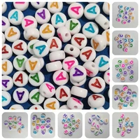 100pcs acrylic a z single letter beads jewelry making round flat spacer alphabet spacer beads charms for bracelet making 7mm