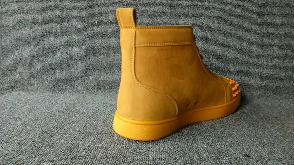 Мужские кроссовки из флока желтого цвета со шнуровкой с круглым носком элементы